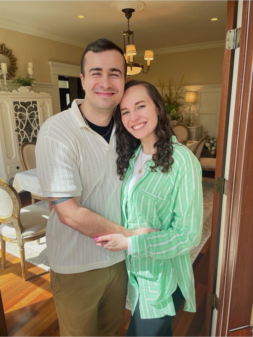 Aerie Green Striped Button-Up Shirt